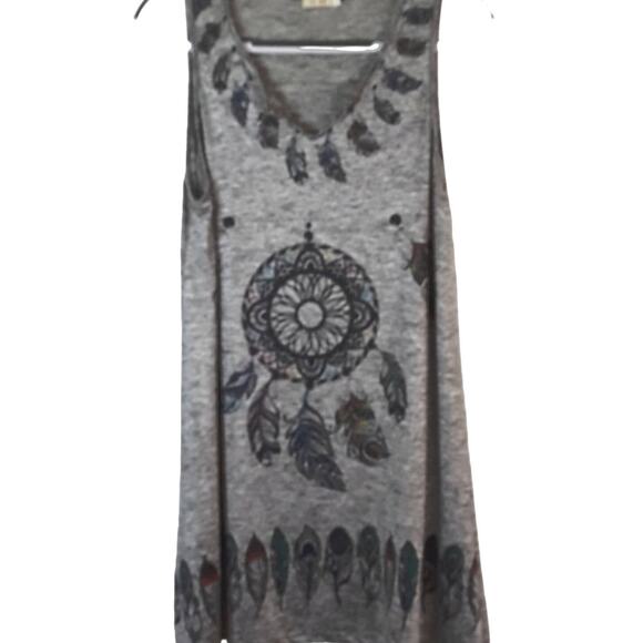 Womens Sz S/M Gray Dream Catcher Summer Lightweight Coverup GM Dress - Picture 1 of 11